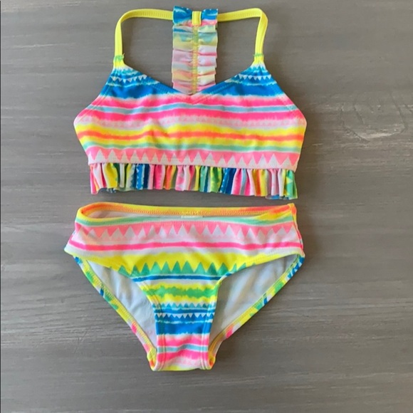 Cat & Jack Girls Neon Bikini - Picture 1 of 4